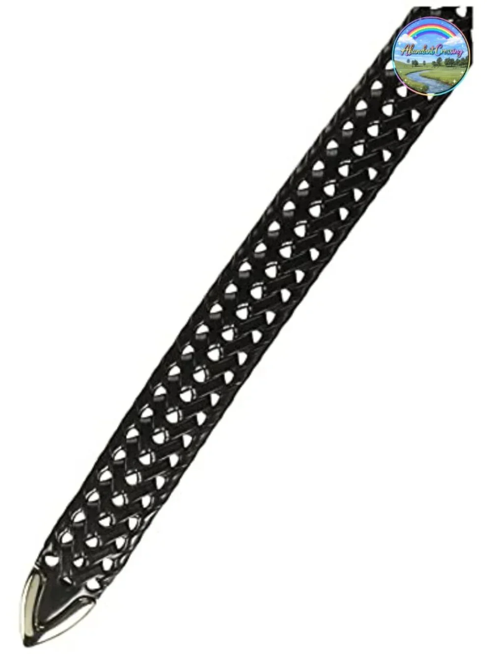 Men's Braided Leather Dress Belt with Single-Prong Buckle